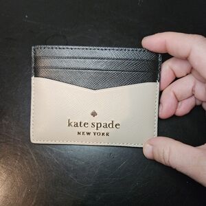 kate spade Two-Tone Black and Cream Card Holder